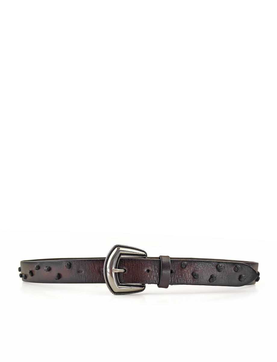 Merida women s leather belt with black studs Martinica Belts